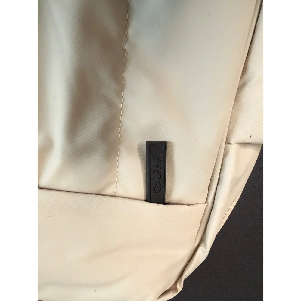CALPAK Luka Mini Backpack Puffy Oatmeal Purse Travel Adjustable Straps